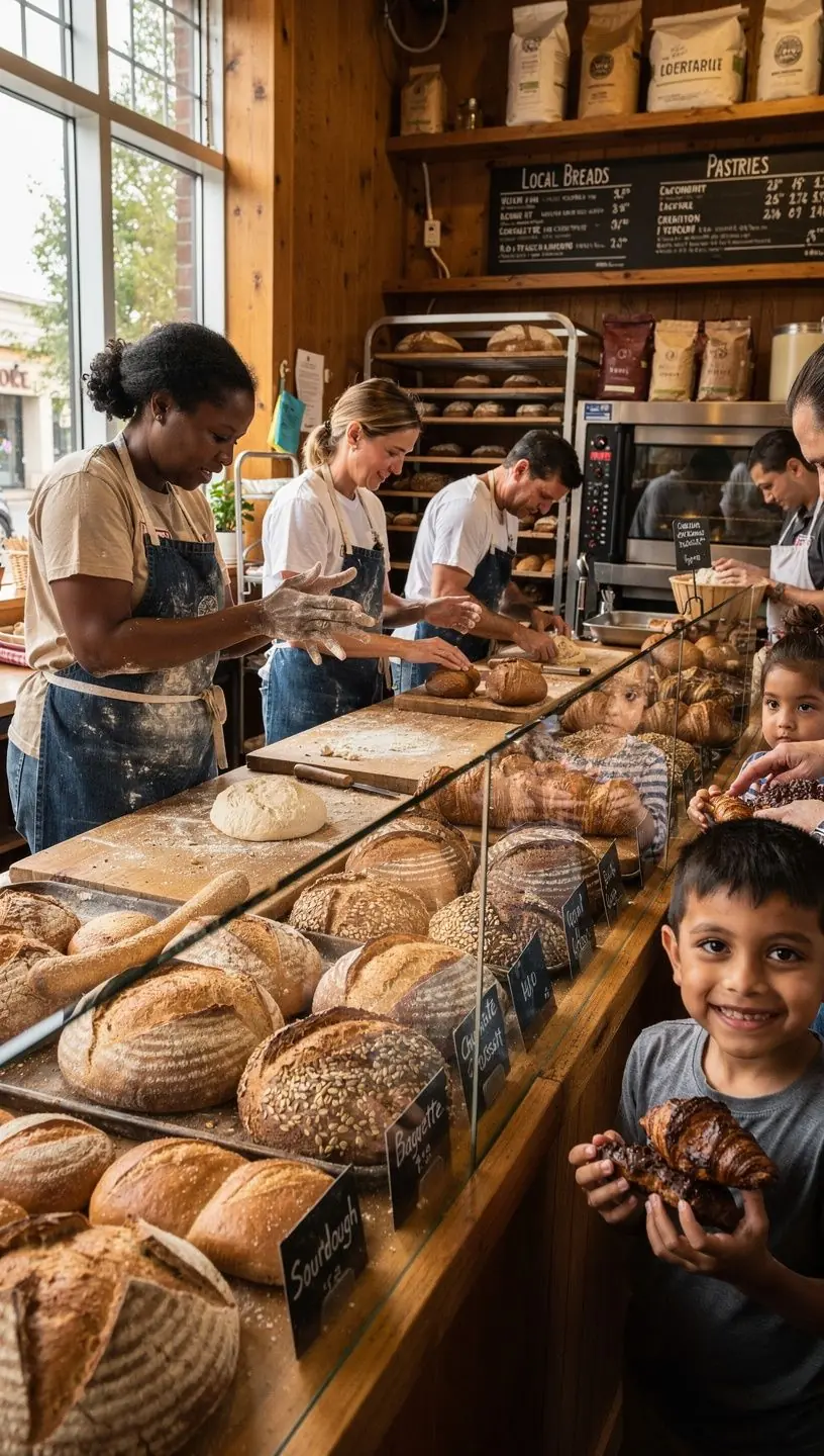 Targ świeżych owoców z różnorodnymi stoiskami sprzedawców.